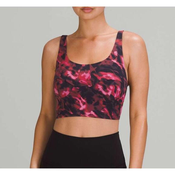 Lululemon Nulu Front-Darting Yoga Bra Intensity Pink Blossom Multi 8 - Picture 1 of 7